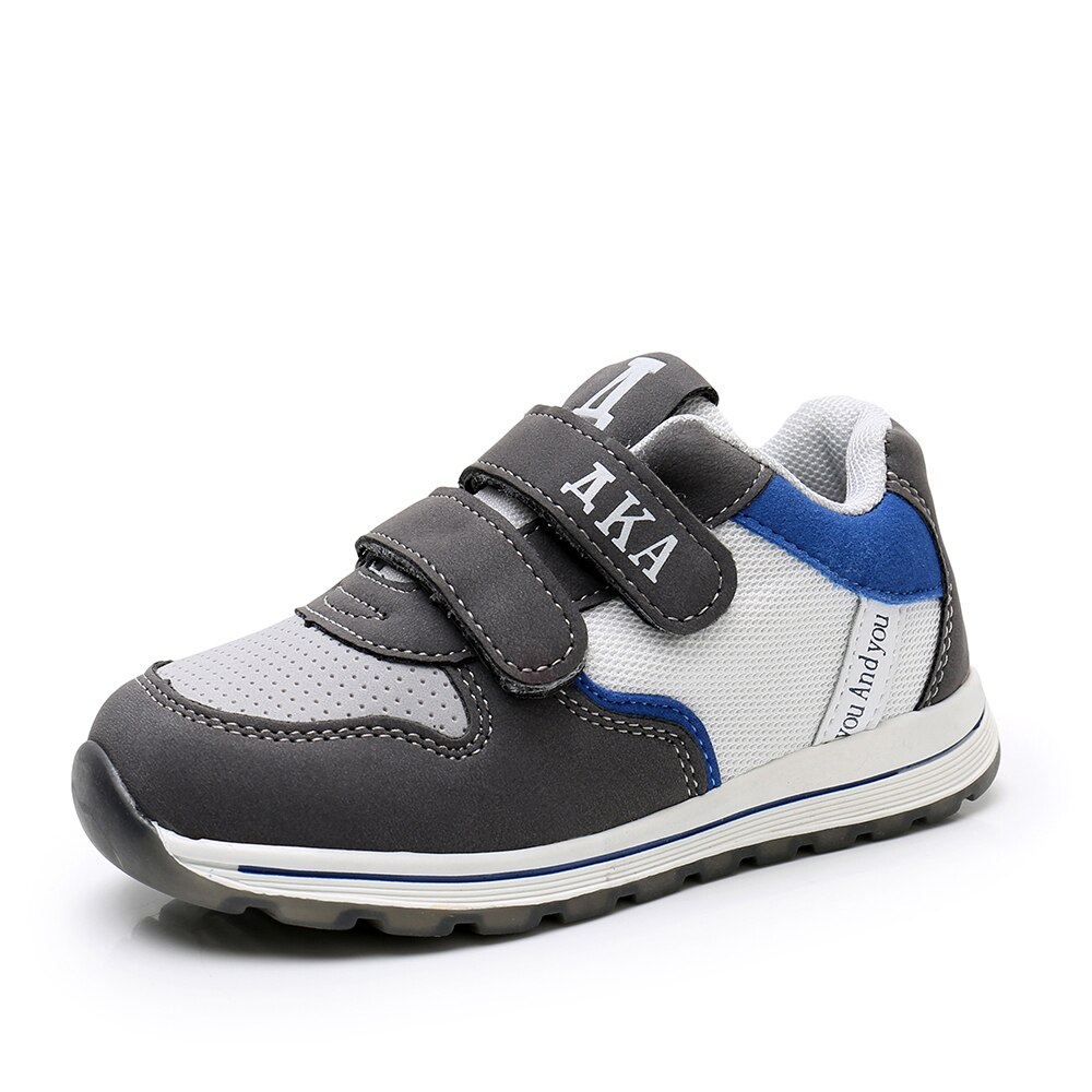 Apakowa Toddler Boys Sneaker Shoes Children's Spring Autumn Hook and Loop Low-top Sports Sneakers with Arch Support Kids Shoes: GRAY / 24