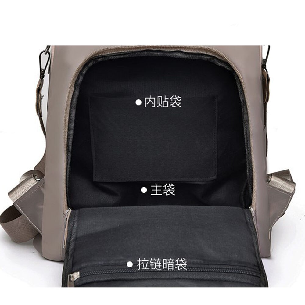 Female anti-theft backpack solid multi-function large capacity school bag shoulder bag