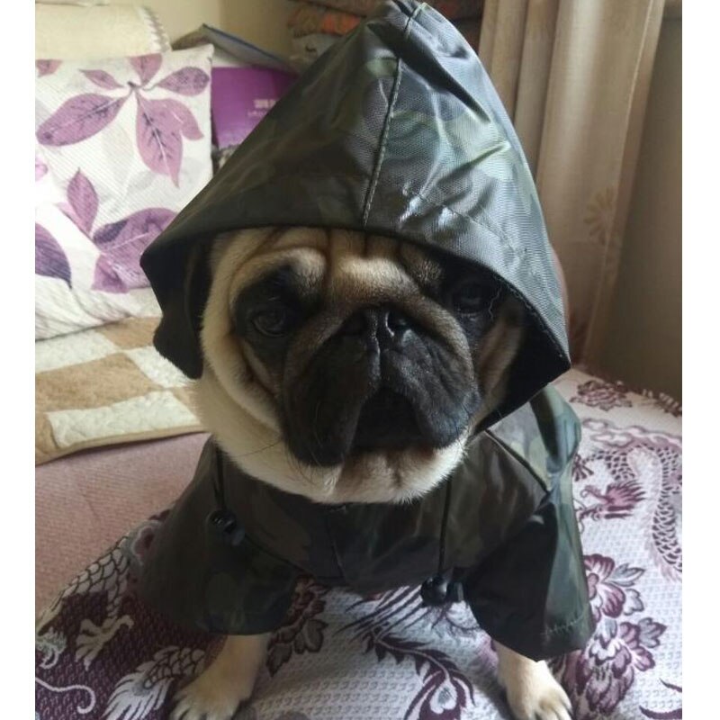 9 Size Dog Raincoat For Fat Dogs French Bulldog Pug Camouflage Waterproof Rain Coat Jacket Costumes Clothing Outwear Raincoats#1