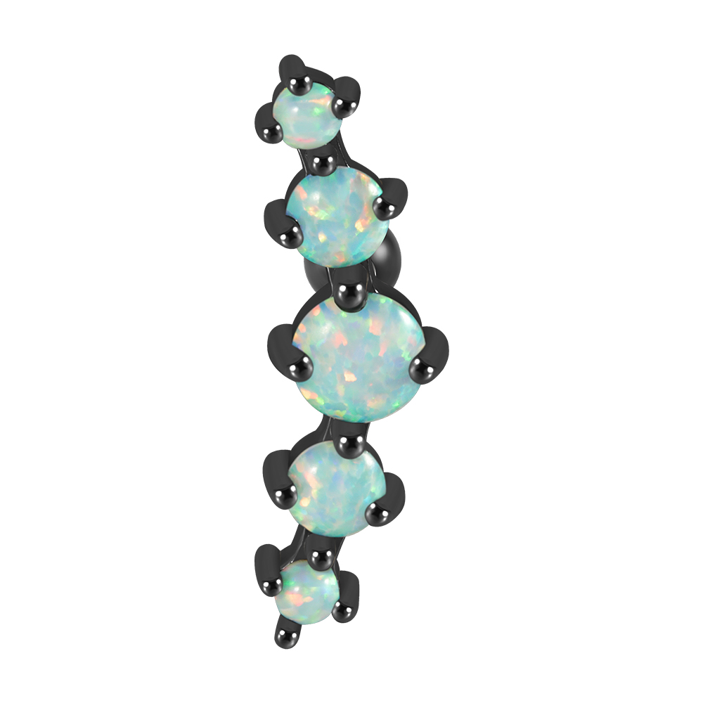 1 Stuk Chirurgisch Staal Opaal Oor Tragus Kraakbeen Stud Helix Piercing Schroef Bal Kwab Oorbellen Barbell Sieraden: Platinum Plated