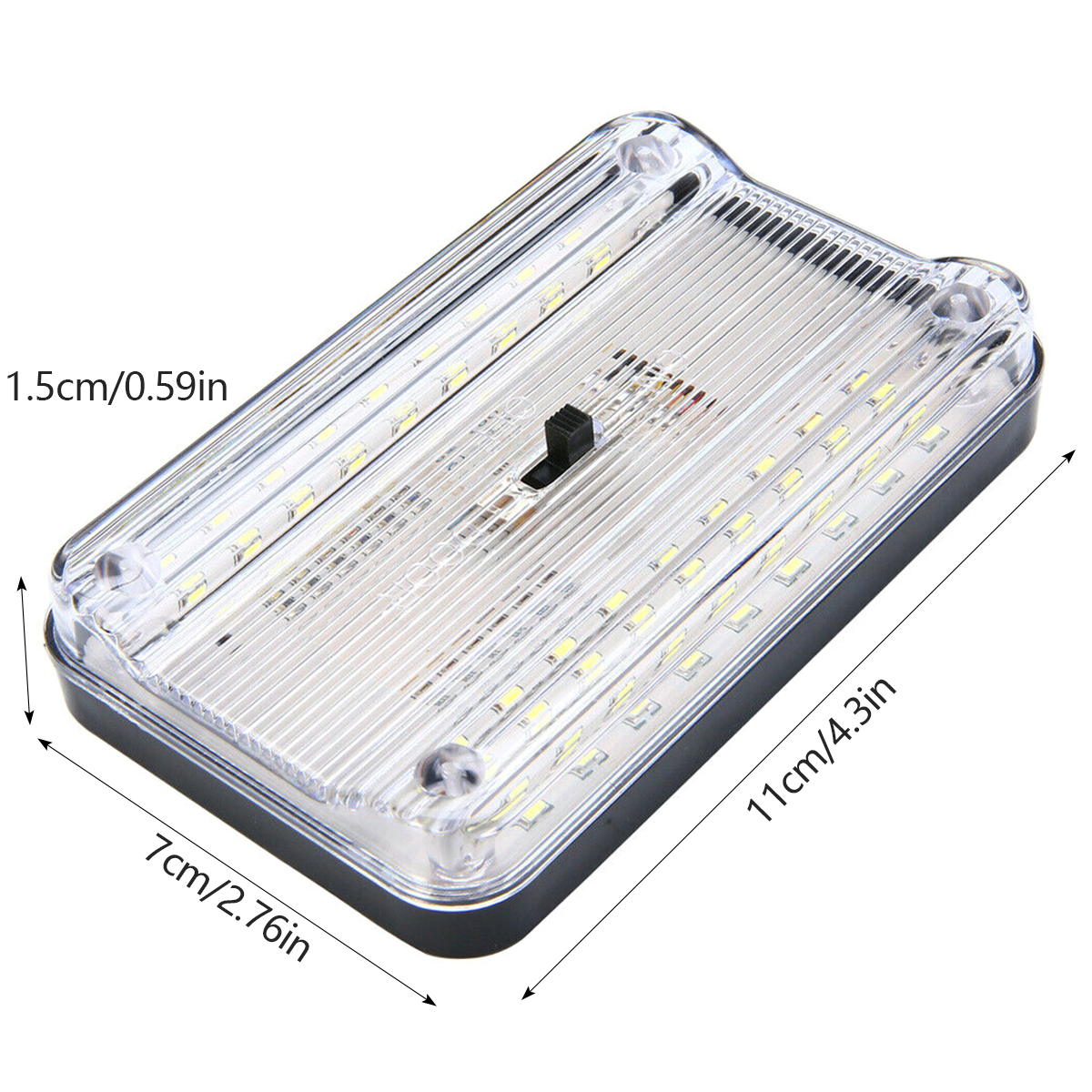 Luzes interiores do telhado do carro 12v 36 lâmpadas led branco veículo teto lâmpada de iluminação led cúpula do carro luz leitura com interruptor ligar/desligar quente: Default Title
