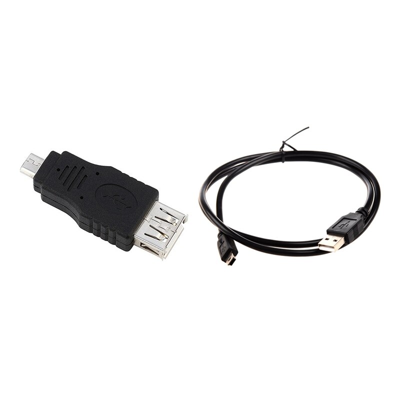 AM05-Micro-USB Male to USB a Female Adapter with USB Type a Male / Mini-B Male Cable, 5 Pin, Black, 3 ft: Default Title