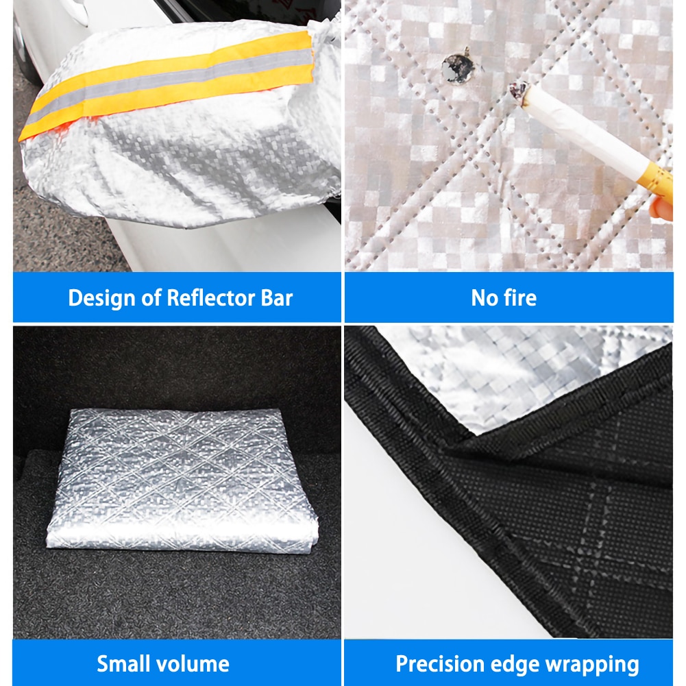 190*116cm Magnetic Car Windshield Snow Cover Tarp Winter Ice Scraper Frost Dust Guard Sunshade Protector