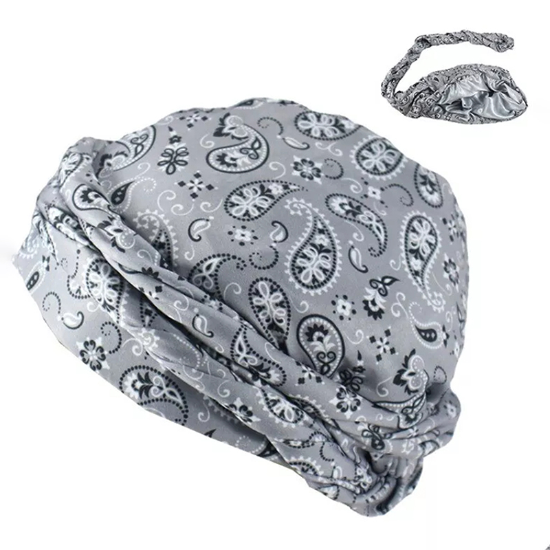 Men Women Paisley Print Headscarf Pirate Hat Outdoor Sport Cycling Bandana Sweat Absorbant Muslim Turban Bohe Style Head Wrap: Blue