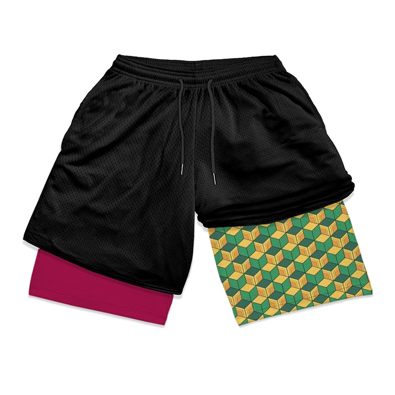 Calções desportivos de compressão para performance masculino, calções elásticos, secagem rápida, 2 em 1, ginásio, fitness, treino, verão: XXXL / Azul
