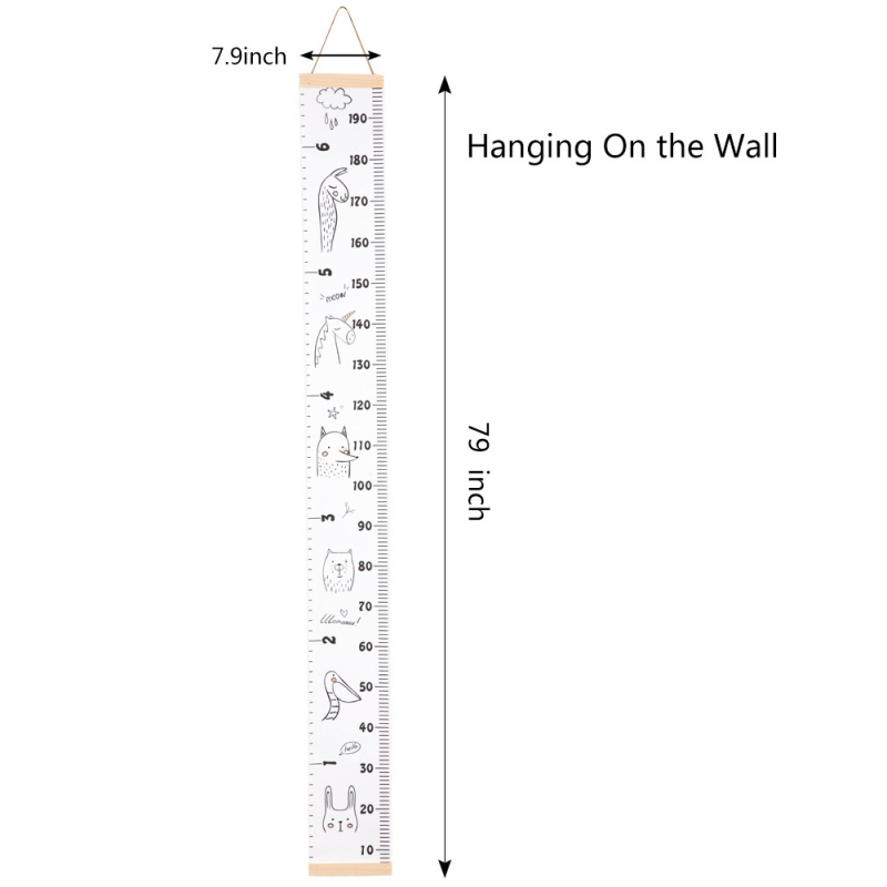 Props Wooden Wall Hanging Baby Height Measure Ruler Wall Sticker Decorative Child Kids Growth Chart for Bedroom Home Decoration