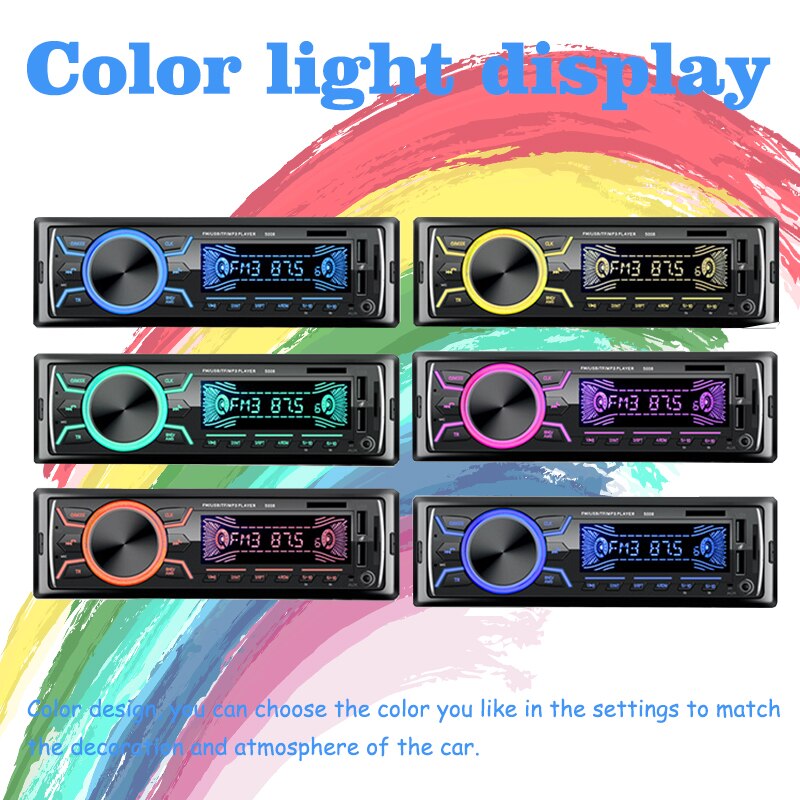 Samochodowy odtwarzacz MP3 Bluetooth 1 hałas radio samochodowe MP3/WMA/WAV obsługa radia FM szybkie ładowanie 12V podwójna obsługa USB USB/TF/AUX w