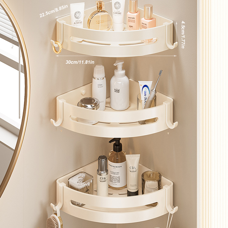 Wandgemonteerd shampoorek, doucheplank, organizer, opbergrek, 1/2/3-- laags shampoorek voor de badkamer.