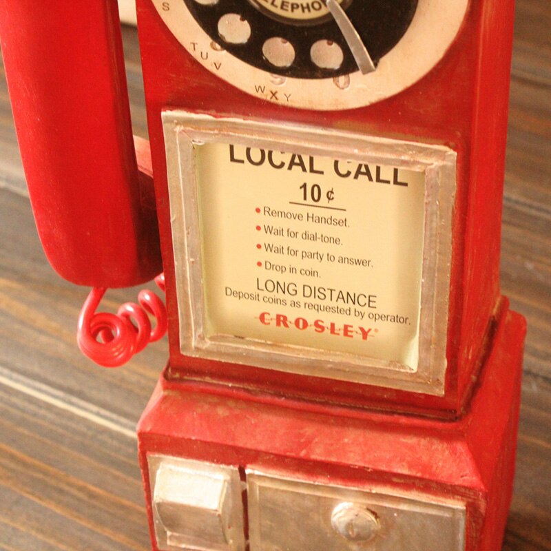 Vintage Rotate Classic Look Dial Pay Phone Model Retro Booth Home Decoration Ornament SCVD889