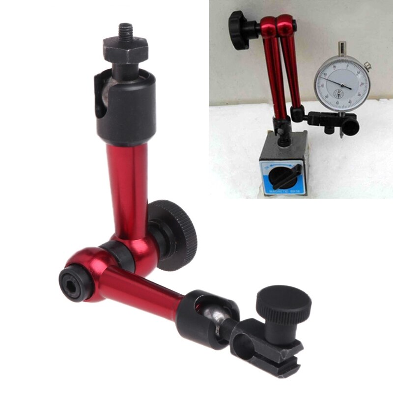 OOTDTY Universal Flexible Magnetic Metal Base Holder Stand for Dial Indicator Flexible Arm Dial Gauge Tool