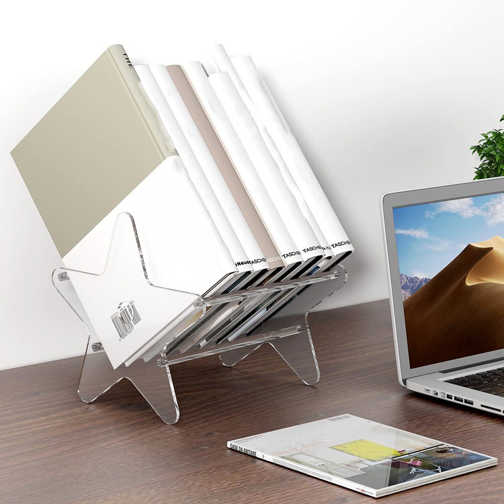 Support de rangement en acrylique pour CD, support de bureau en forme d&#39;étoile, pour livres décoratifs, pour enregistrement d&#39;intérieur, en vinyle