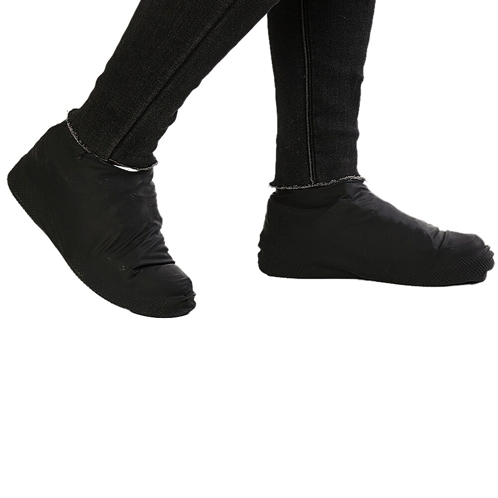 1 par vattentätt skoskydd unisex utomhus regniga dagar stövlar överdrag latex material skydd förtjockat halkskydd regnfotskydd