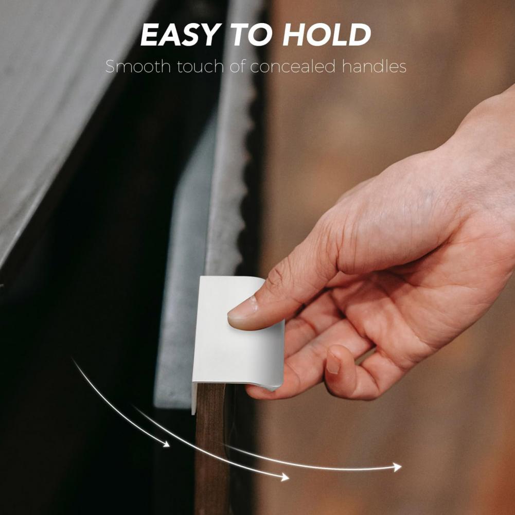 Hidden Cabinet Handle Edge Pulls Furniture Drawer Handles Kitchen Cabinet Door Handle Aluminum Alloy Finger Edge Wardrobe Pull