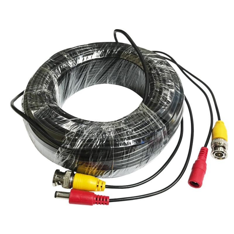 CCTV Security Camera Cable CCTV Video Power Wire BNC for DC Cord DVR Black