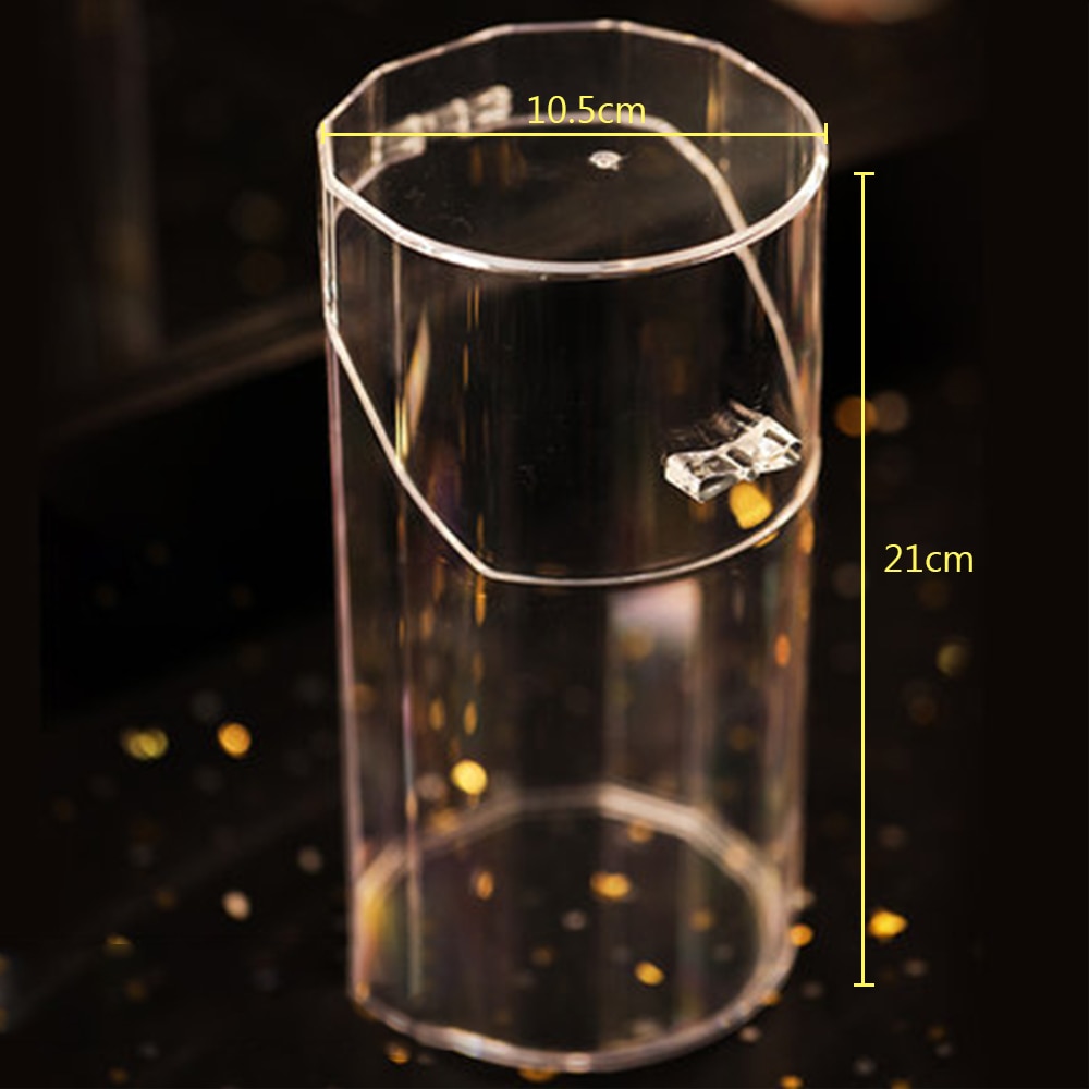 Caja acrílico transparente para guardar brochas de maquillaje, recipiente perlado de almacenamiento y organizador para cosméticos y para lápices de labios
