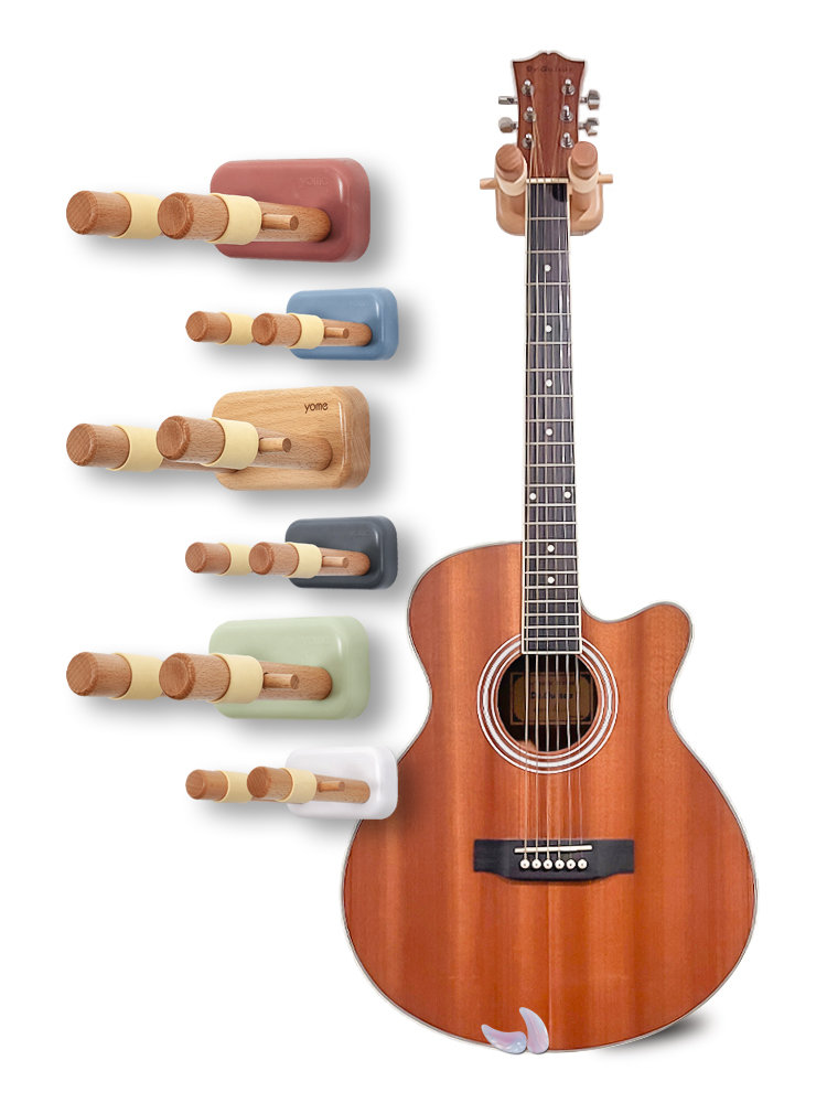 Soporte colgante para guitarra Soporte colgante de madera para instrumentos musicales Instalación en pared Fácil instalación Juego completo de accesorios de instalación