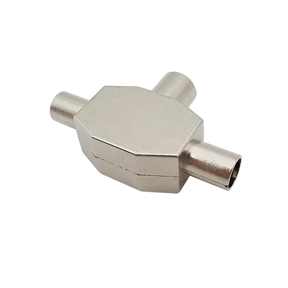 En-til-to tv-antenne splitter adapter 2- vejs tv han-til-hun antenne koaksial signal distributør konvertering interface stik