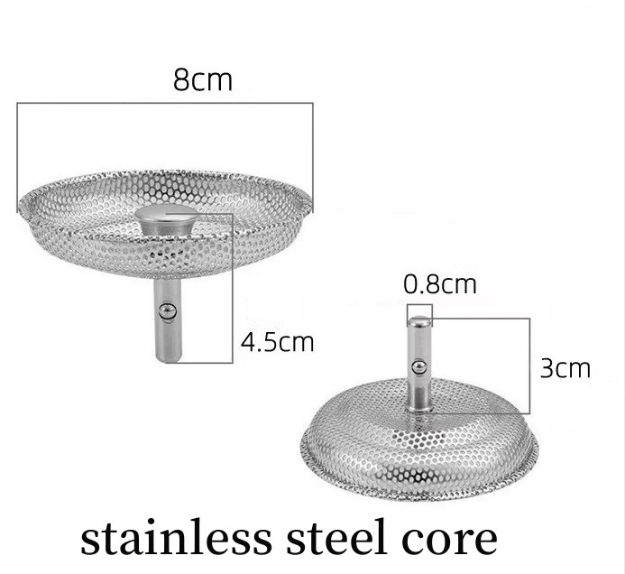 Küche Waschbecken Filter Edelstahl Gittergewebe Wasser Becken Sieb Ablauf See Falle Abfall Bildschirm Haar Fänger für Badezimmer Zubehör: Schwarz Nickel