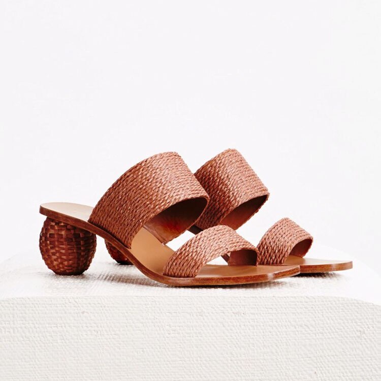 Komfortsko til kvinder stor størrelse med sandaler elastik jakkesæt kvindelige beige firkantede tå strappy hæle