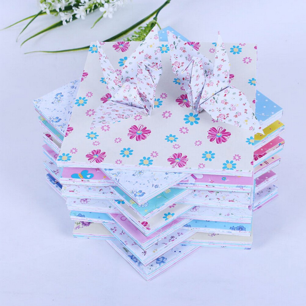 Grulla plegable de papel para manualidades, 72 hojas/paquete, Origami cuadrado, Floral, japonés, Lucky Wish, Chiyogami, artesanías de papel DIY para álbum de recortes Chico,