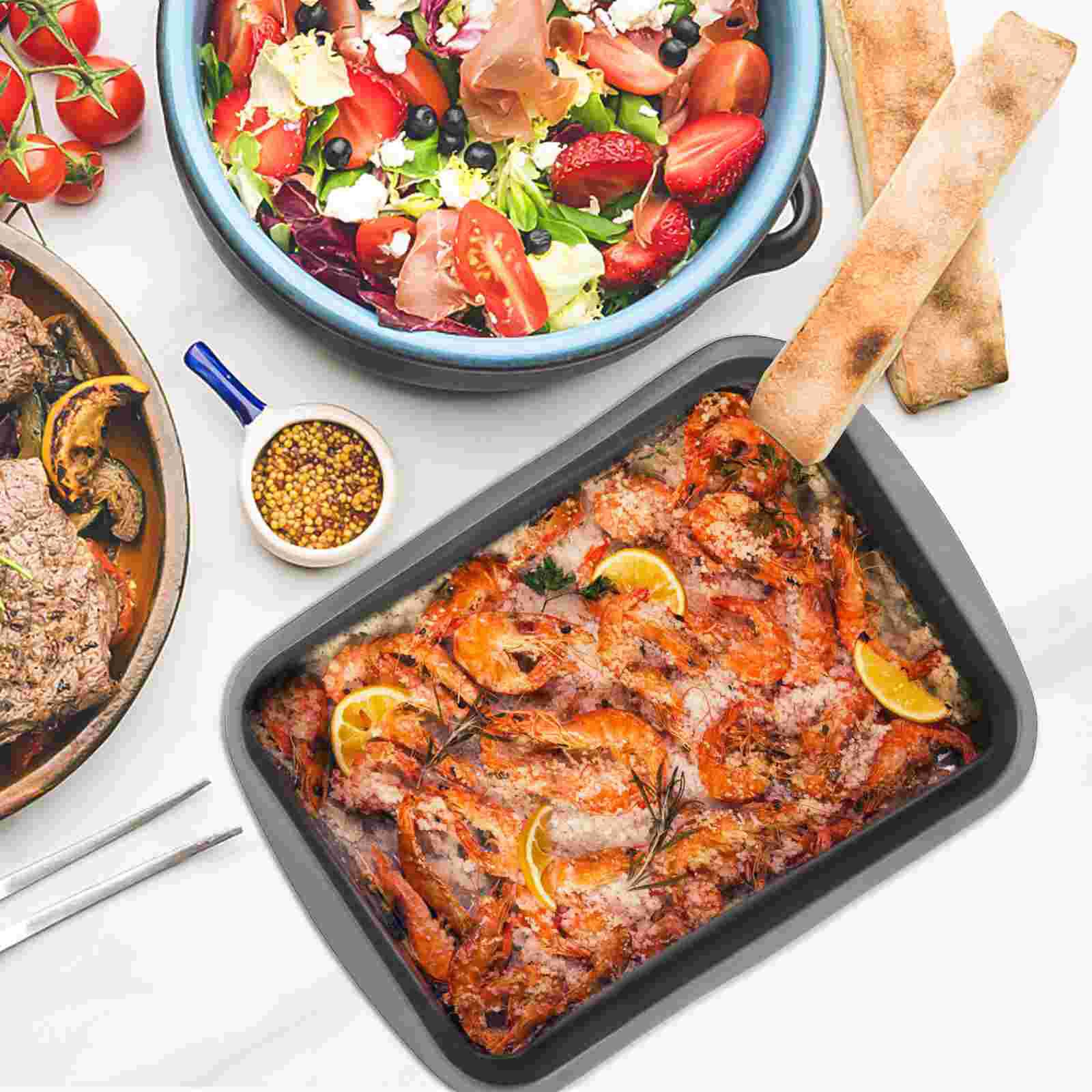 1 Set of Multi-functional Stainless steel Baking Plate Baking Tool (Silver)