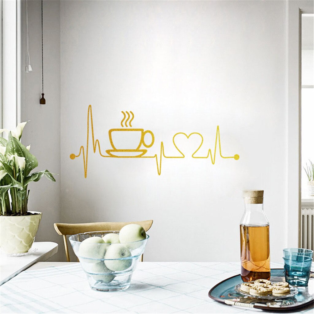 Móvel Criativo Parede Afixada Com Janela Decorativos de Parede xícara de Café venda quente adesivo de parede do café da cozinha decoração Esculpida Z801: B