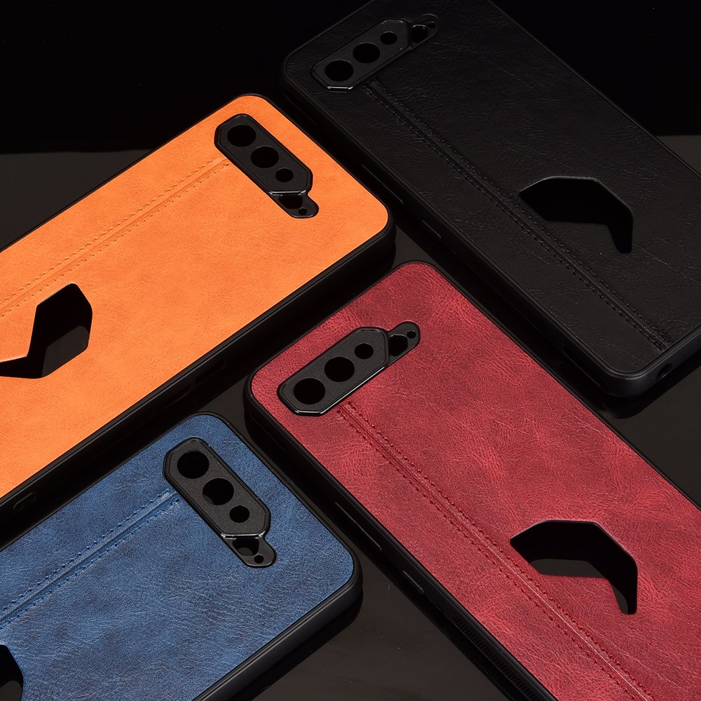Case Voor Rog Telefoon 5 Luxe Pu Lederen Textuur Pu Leather Back Hard Plastic Cover Voor Asus Rog Telefoon 5 i005DA I005DB ZS673KS