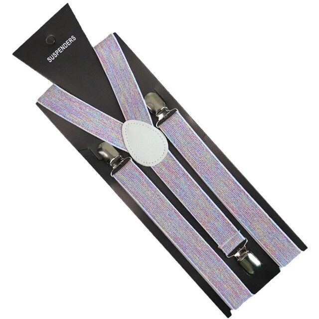 Unisex justerbare clip-on seler elastisk guld og sølv seler til mænd og kvinder
