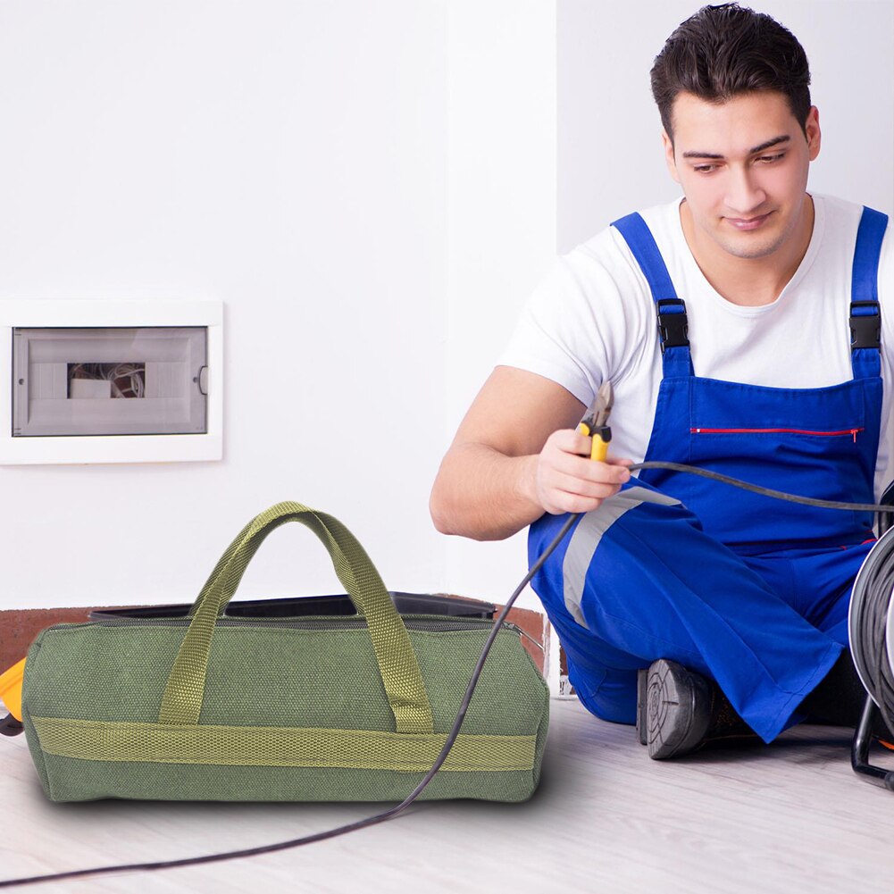 Práctica lona portátil kit de herramientas llave bolsa de herramientas de almacenamiento práctica textura clásica destornilladores organizador de bolso