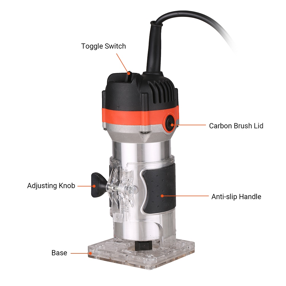 800w 30000rpm Wood Router Tool Combo Kit Electric Woodworking Machines Power Carpentry Manual Trimmer Tools With Milling Cutter