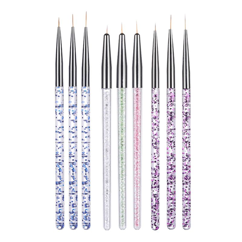 3 Stks/set Nail Brush Uv Gel Acryl Schilderen Liner Pen Manicure Kit 667D
