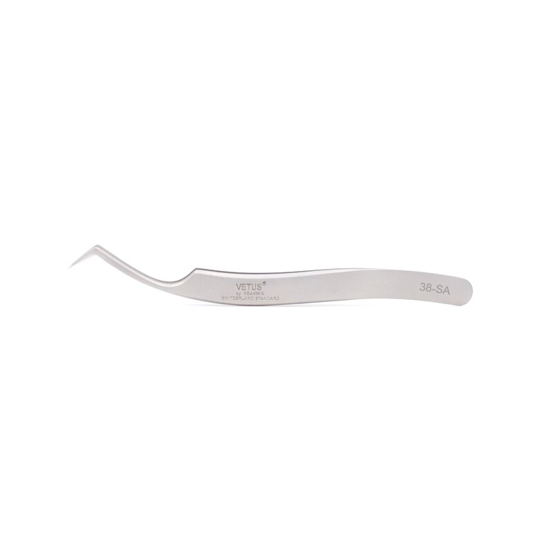 VETUS Tweezers Golden Steel Stamp Brand Styles MCS D Series Premium Pincers for Eyelash Extension: 38-SA