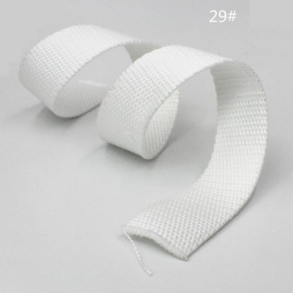 6M * 2.5 Cm Gekleurde Katoenen Dikke Vlakte Canvas Gordel Backpack Strap Bagage Accessoires Tas Maken Naaien Diy huisdier Aangelijnd: 29  white