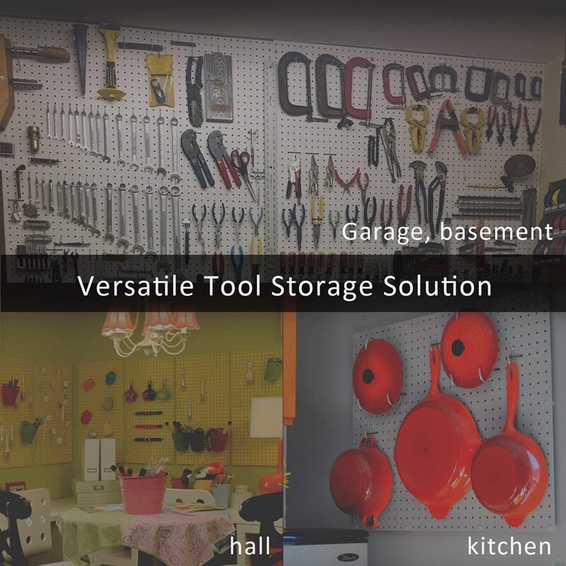 Pegboard krokar sortiment förvaring krokar system peg board verktyg hängare uppsättning garage kök verkstad arrangör verktyg krokar