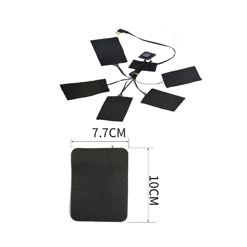 USB Charged Clothes Heating Pad 5V Electric Heating Sheet With 3 Gear Adjustable Temperature Heating Warmer Pad For Vest Jacket