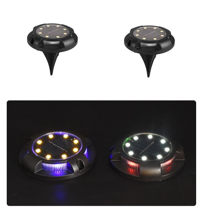 Solar Tuinverlichting 8 + 4 Led Solar Grond Lichten Waterdichte Licht Ondergrondse Sensing Landschap Verlichting Voor Gazon Pathway Lamp