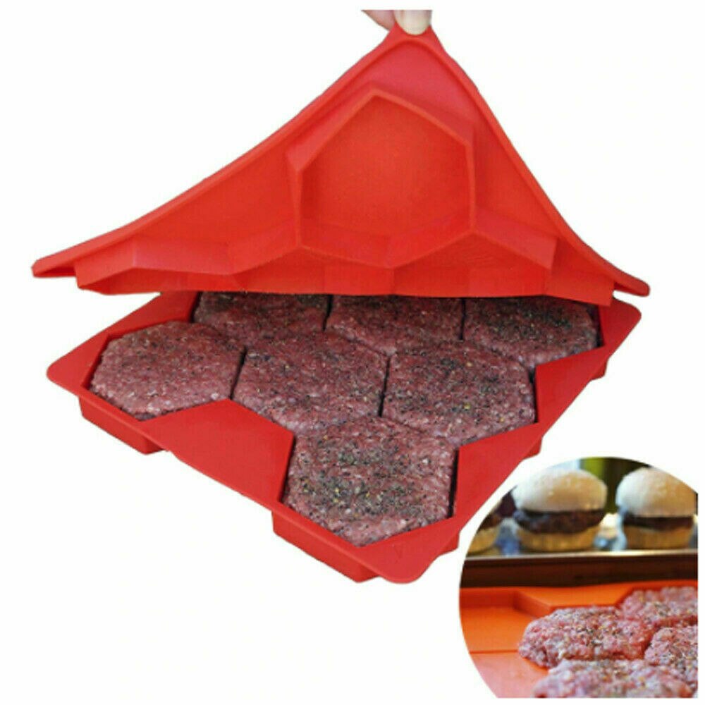 Silikon 5- hål 7- hål hamburgare kött nötköttsmaskin grill hamburgerbiff pressform diy bakning fyrkantig hamburgerform hamburgerbiffar