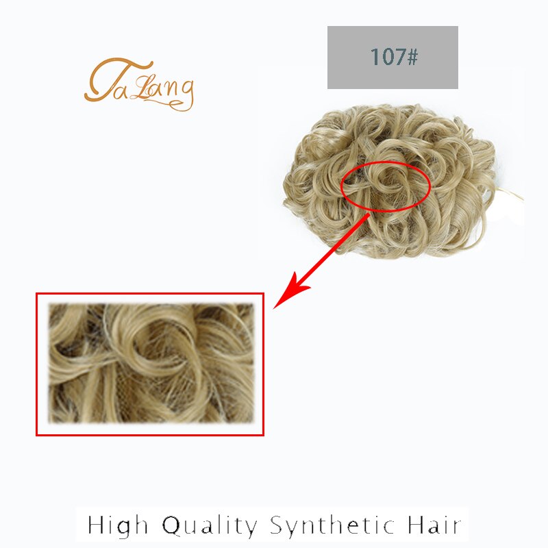 TALANG 2 Plastic Comb Clip In Curly Synthetic Hair Pieces Chignon Updo Cover Hairpiece Extension Hair Bun Hair Accessories: F6-68