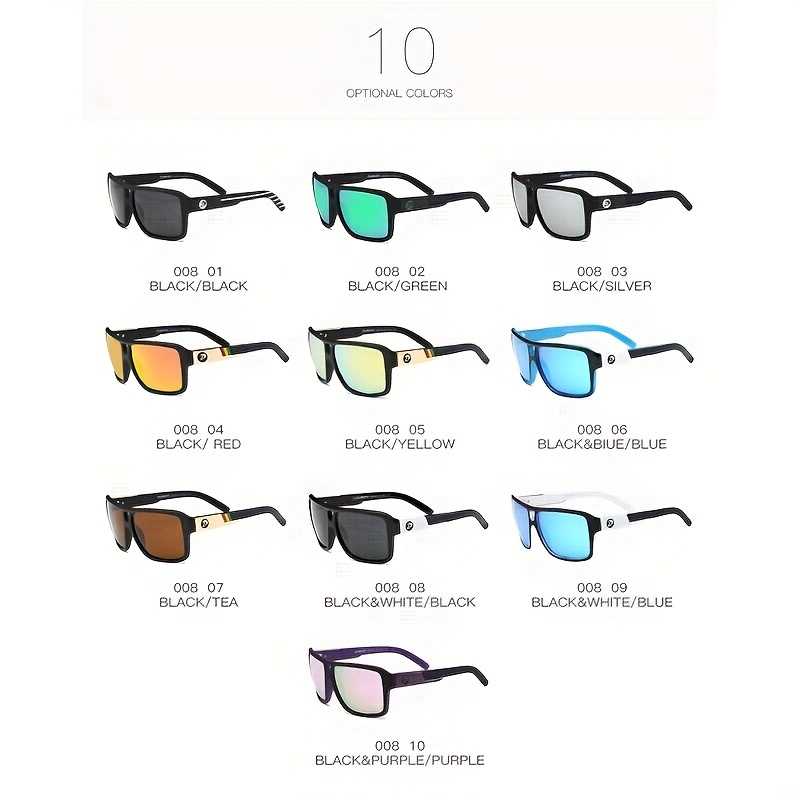 DUBERY Gafas de sol polarizadas con protección UV400 para hombres y mujeres, 10 colores, modelo 008