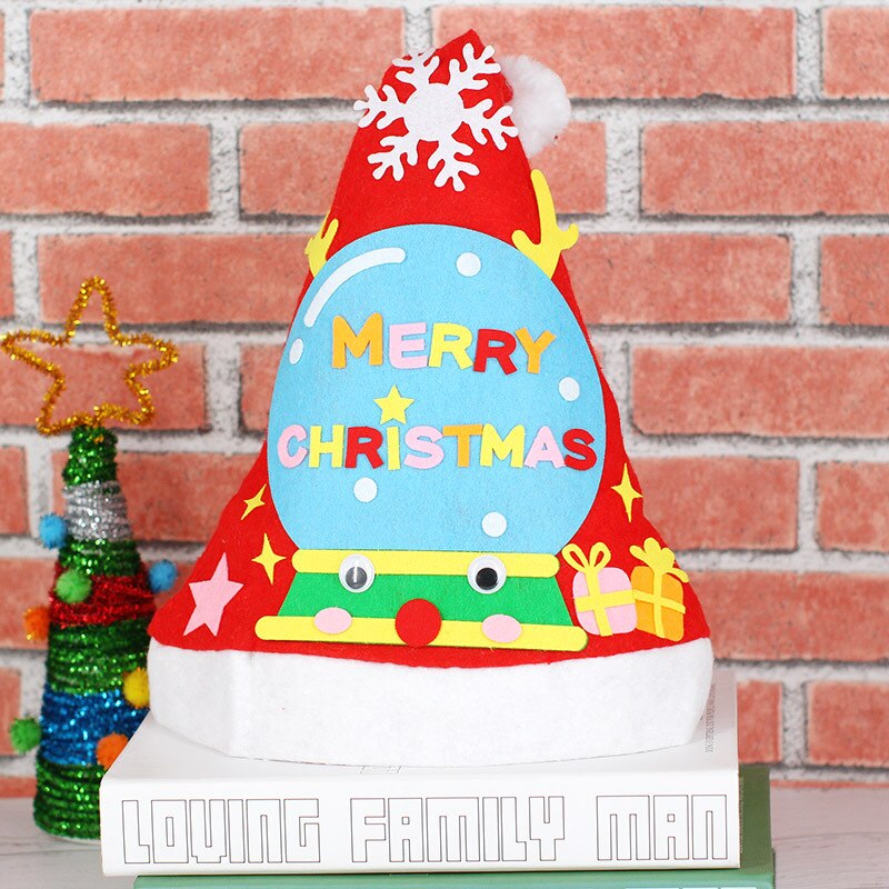 Gorro de Navidad hecho a mano para niños, gorros de Papá Noel no tejidos, juguetes artesanales, para jardín de infantes, Kits de materiales creativos para niños: Crystal ball