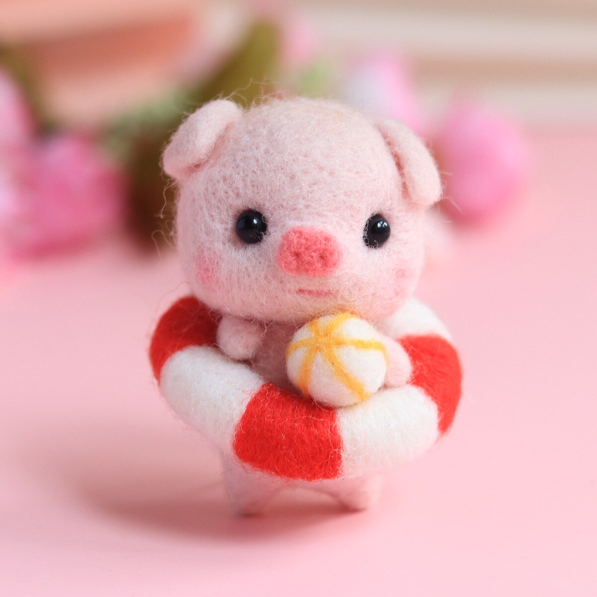 Jiwuo Wool Felt Animal Pig Neddle Felting Kit Material Package Felting Wool Handmade Wool Felt Doll Toy Craft Kits for Adults: 7