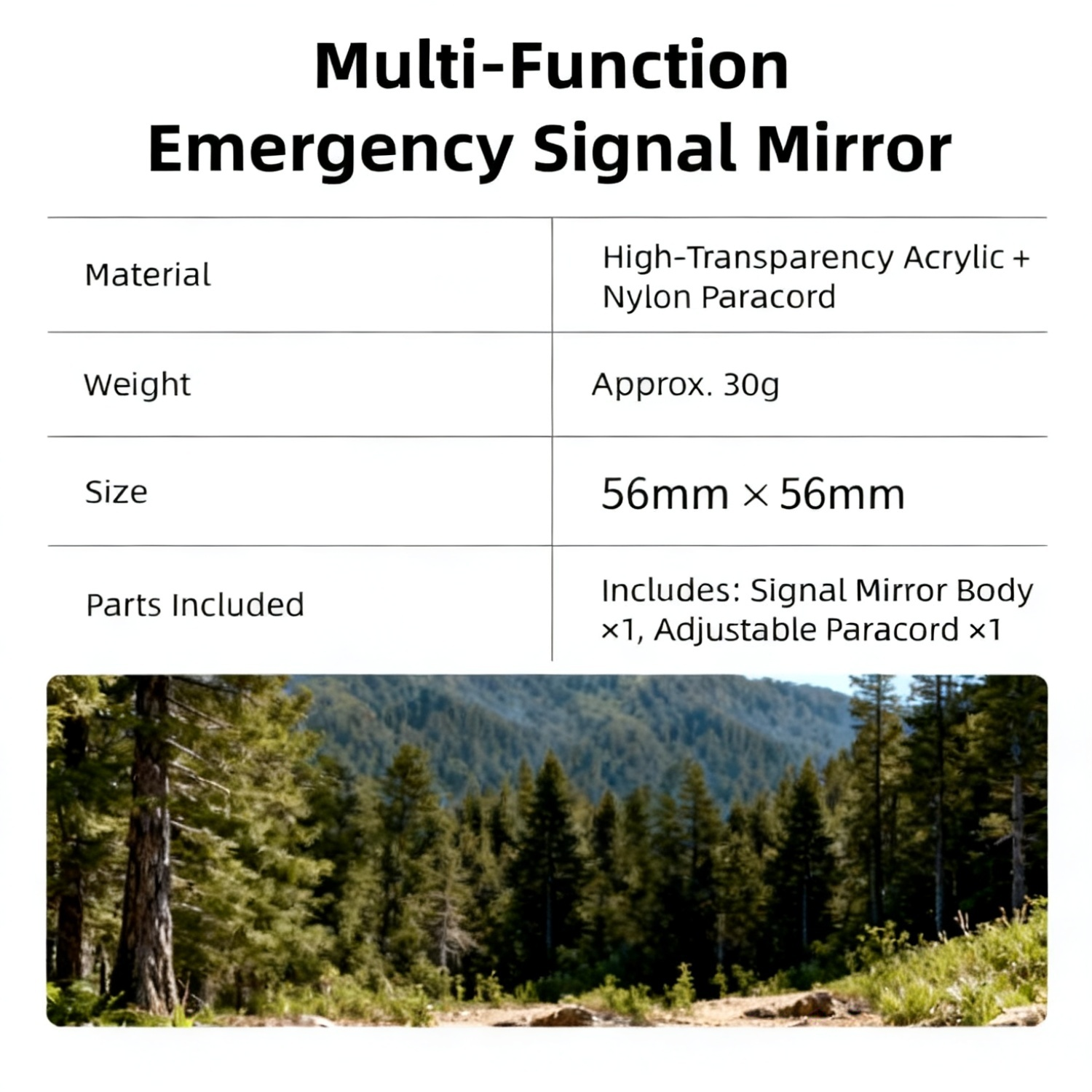 Outdoor Survival Reflective Signal Mirror for Hiking Camping Emergency Practical Daylight Reflective Tool First Aid Supplies