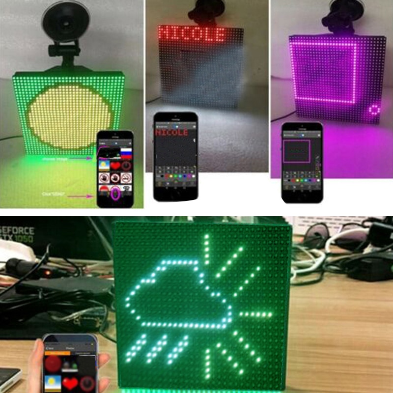 Pantalla LED para coche, luces de imagen controladas por pantalla, Mini focos de acento, PUO88