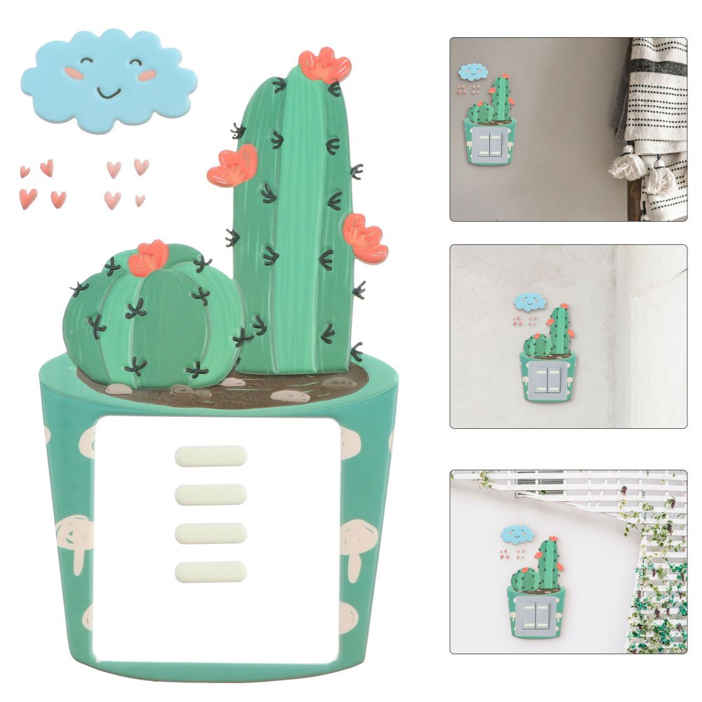 1Pc Mooie Creatieve 3D Schakelaar Sticker Voor Schakelaar Decoratie Thuis (Cactus)