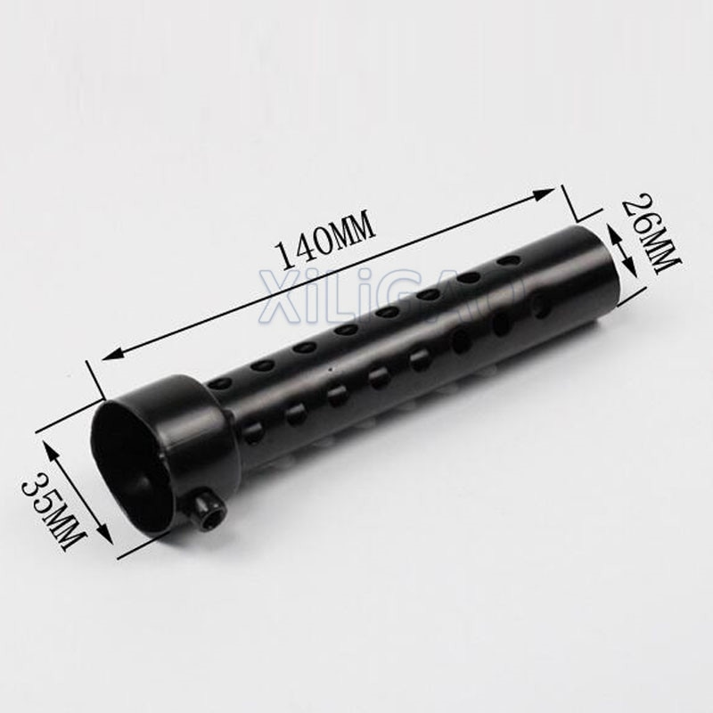 Eksos motorsykkel lyddemper justerbar db killer svart farge metall lyddemper 35/42/45/48/60mm passer til de fleste eksos fin lyd  mf010: 140 x 35mm