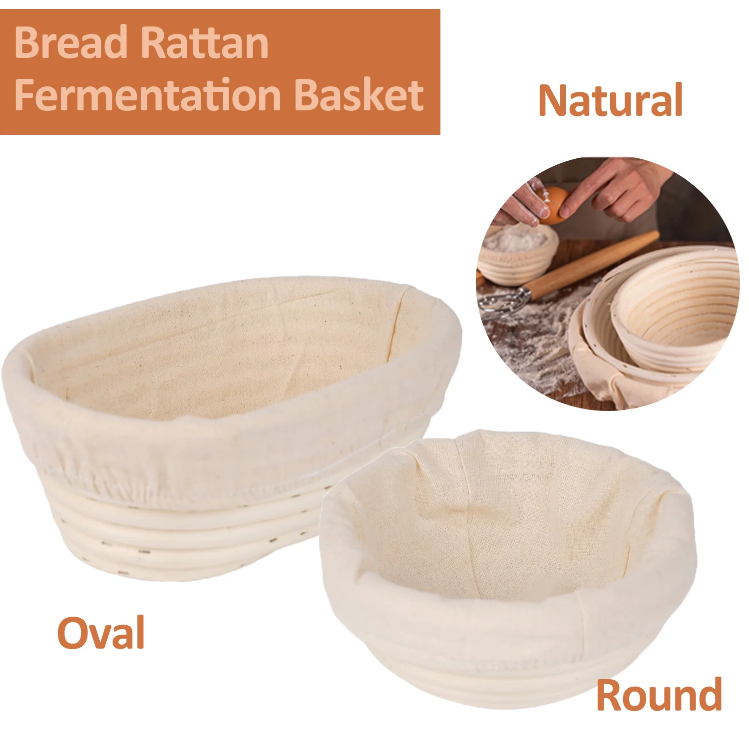 Brot Rattan Gärkorb Oval/Runde Handgemachte Rattan Weide Backen Schüssel Backen Werkzeuge einstellen Hause GäSprosse Backen Werkzeuge