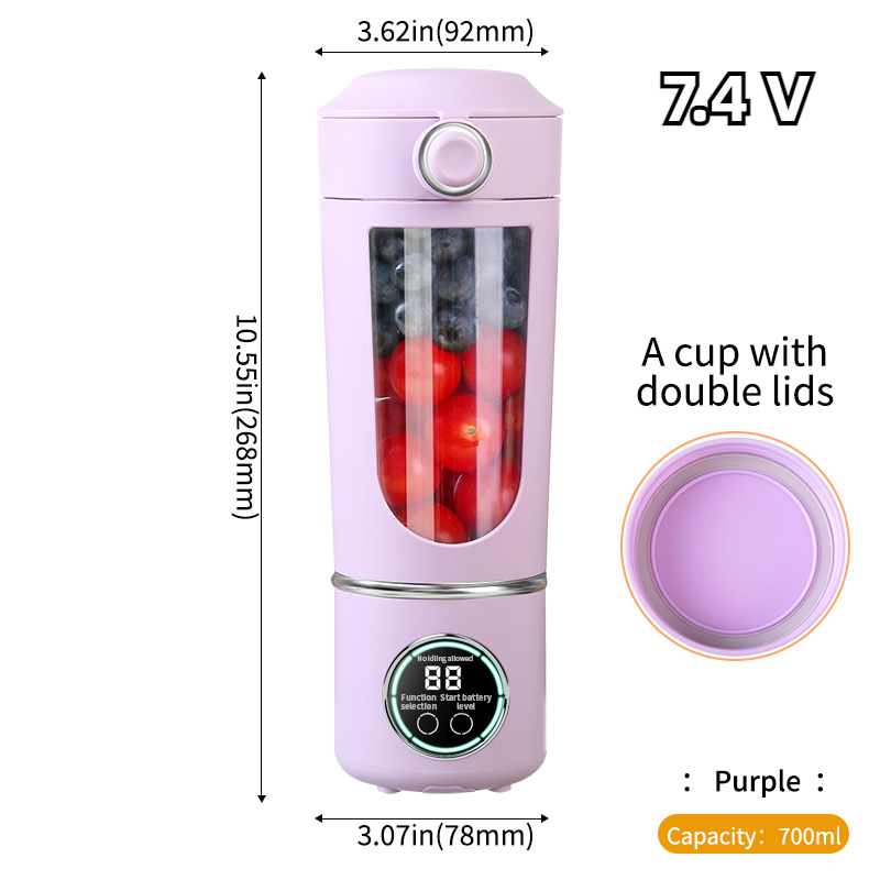 Yeni Taşınabilir Meyve Suyu Yapıcı Shake ve Smoothie'ler için Blender 700 ML Dayanıklı Paslanmaz Sıkacakları Çelik Bıçaklar Blender Smoothie Taşınabilir: Bordeaux