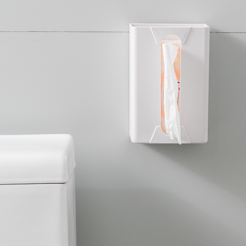 Wall Hanging Upside down Holder Storage Shelf Paper Extraction Box Toilet Tissue Kitchen Hole Punched Nailless Toilet