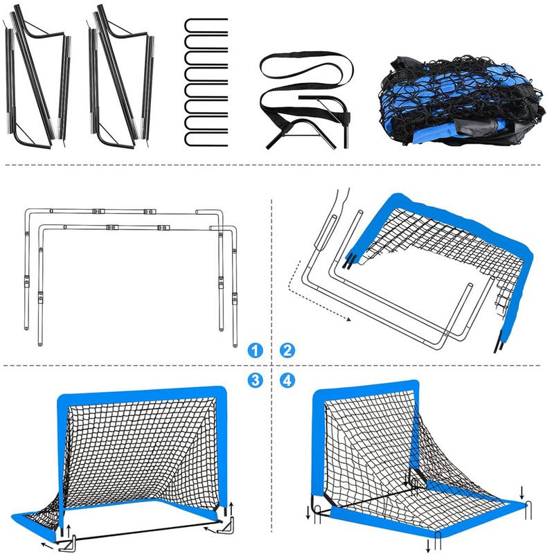 Portería de fútbol pequeña para niños, Red de portería de fútbol portátil para niños, Red de objetivo de fútbol para patio trasero, interior y exterior
