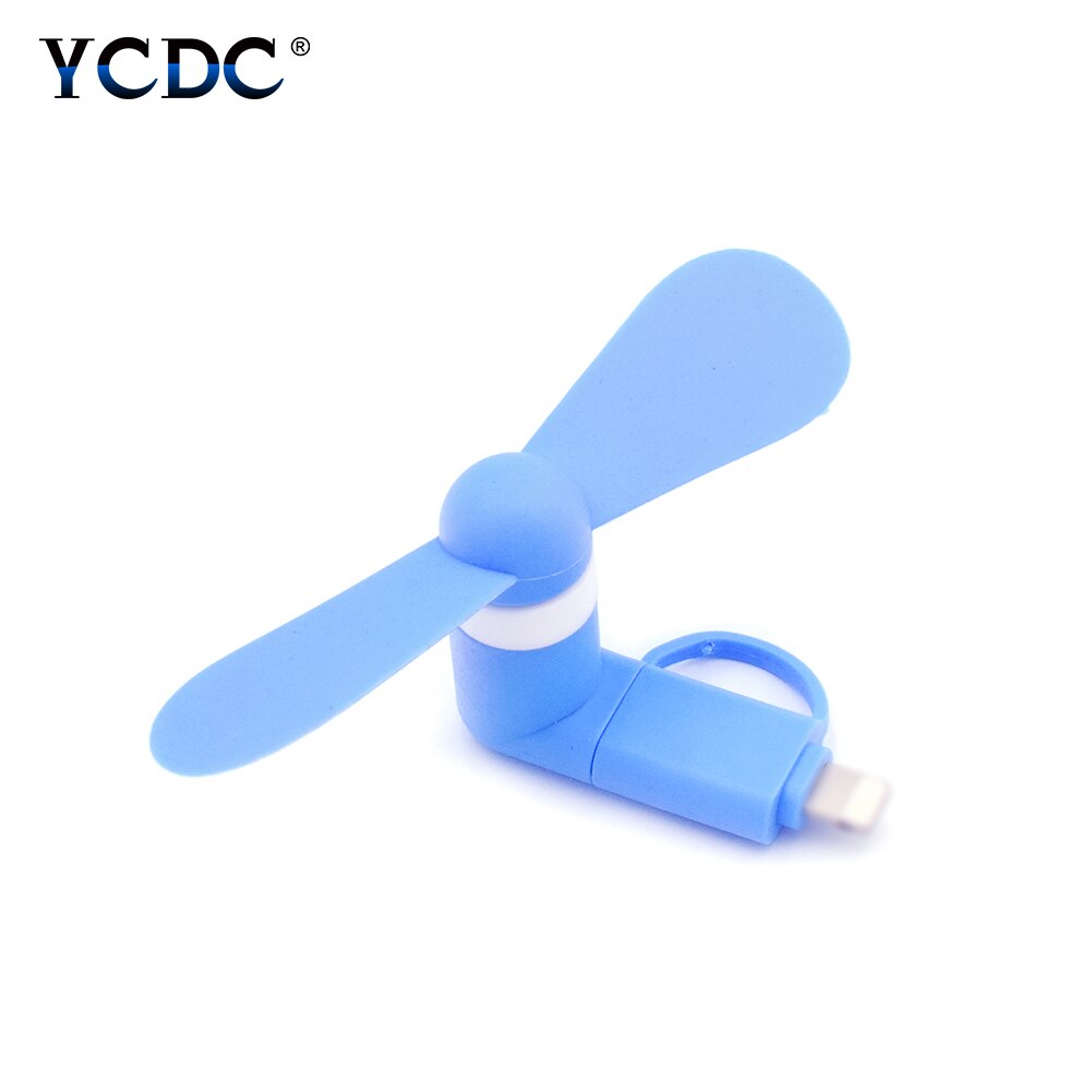 TPE Plastic DC 5V 2-in-1 Cooling USB Ventilator Micro USB Mobiele Telefoon Cooler Fan Voor IPhone Android Mobiele Telefoon Sterke Wind Laag Geluidsniveau
